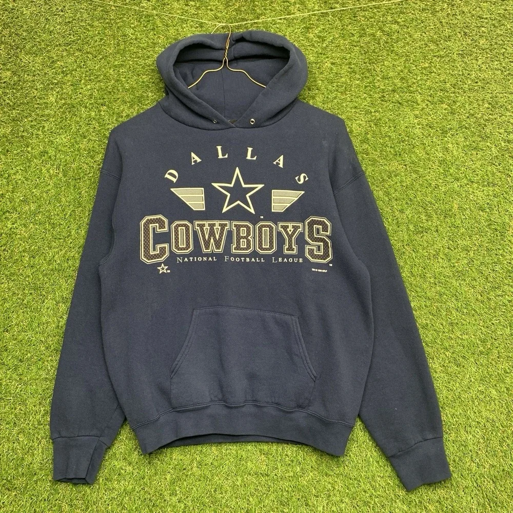 Vintage Dallas Cowboys Hoodie Mens Large Sweatshirt 80s 90s Sportswear Slim